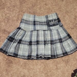 ASOS Gray Plaid Mini Skirt with Buckle